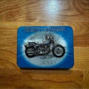 Vintage Harley Davidson Softail Springer Bicycle Playing Cards Tin Only No Cards